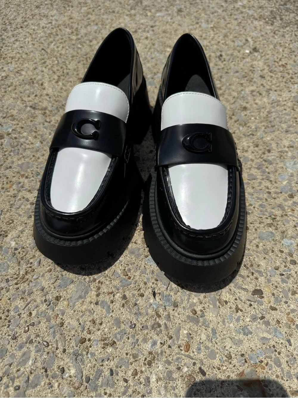 COACH Leah Loafer Black White Loafer